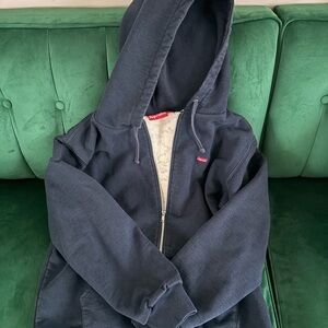 Supreme Dark Blue Full-Zip Hoodie